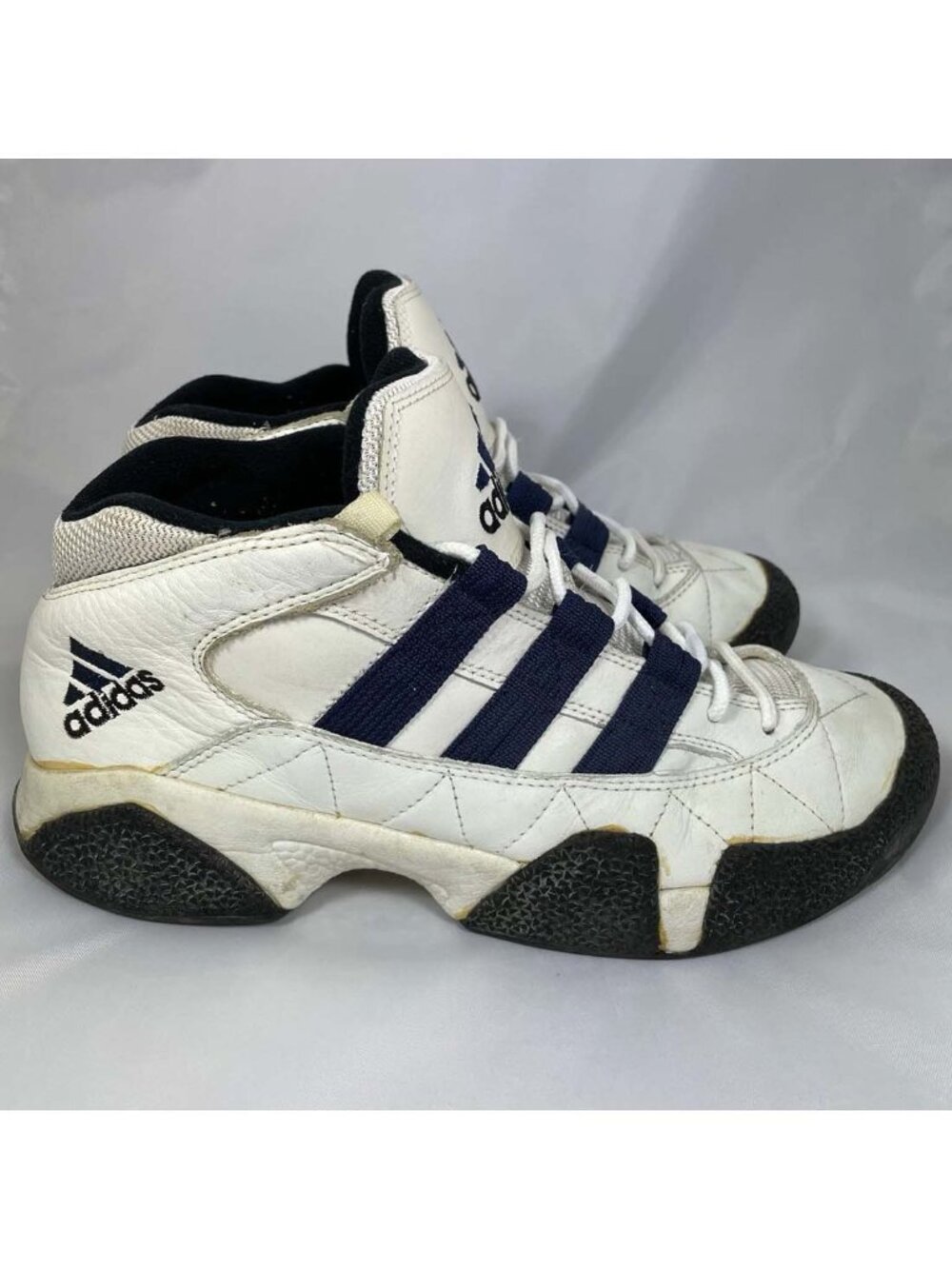 Men's 9.5 - Vintage 90s Adidas Ratball Mid 1995 Basketball Rose - Picture 4 of 10